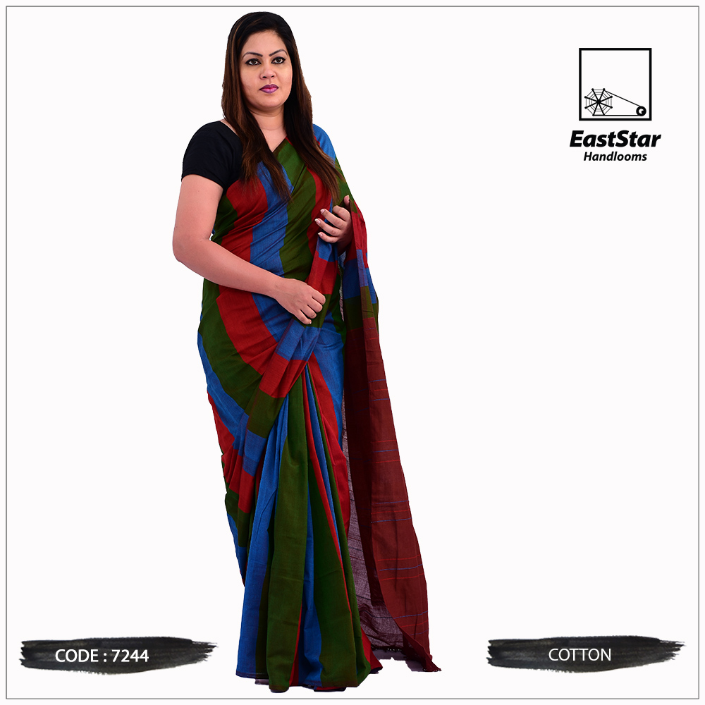 Delicious Knitted Handloom Cotton Saree 7244 East Star Handlooms