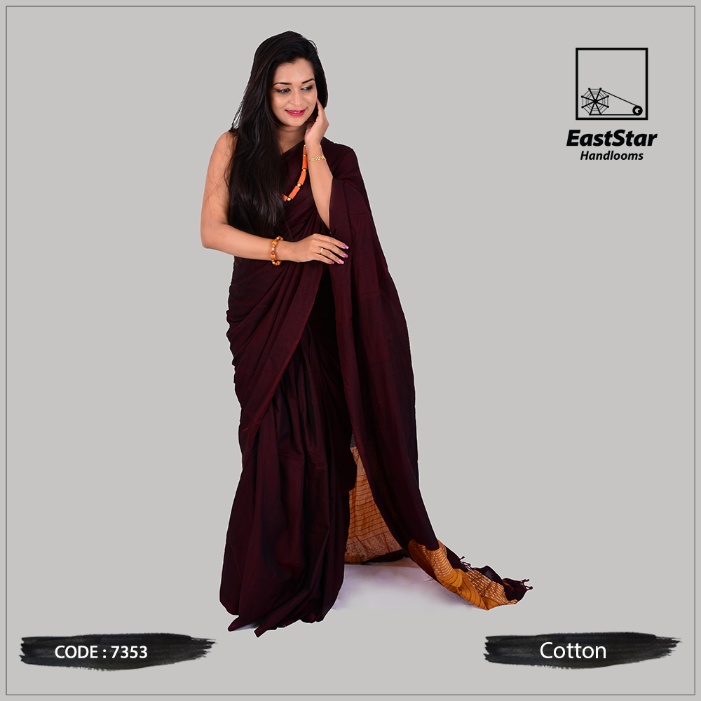 Harsh Cappuccino Handloom Cotton Saree 7353 East Star Handlooms