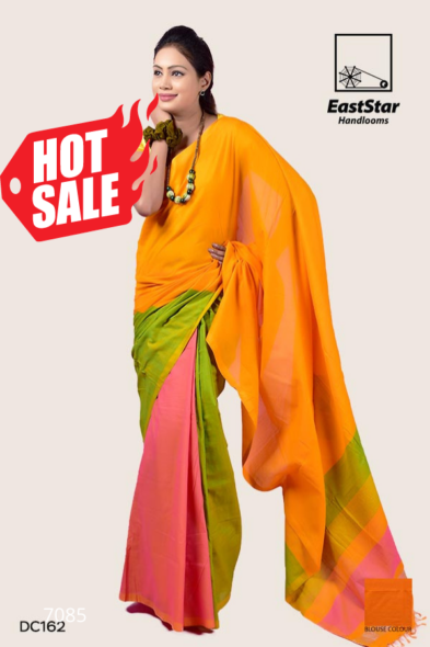 Harley Hibiscus Handloom Cotton Saree DC162