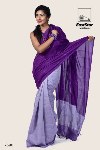 Violet Partridge Handloom Cotton Saree 7590