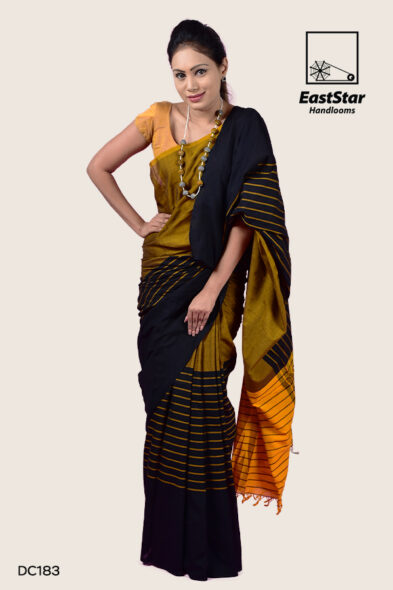 Mustard Yellow Handloom Cotton Saree DC183