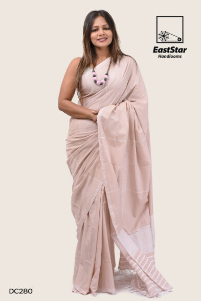 Tawny Brown Handloom Cotton Saree DC280