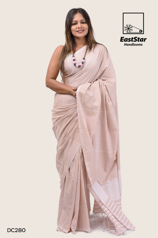 Tawny brown handloom saree, office wearable, maruthamunai, cotton saree