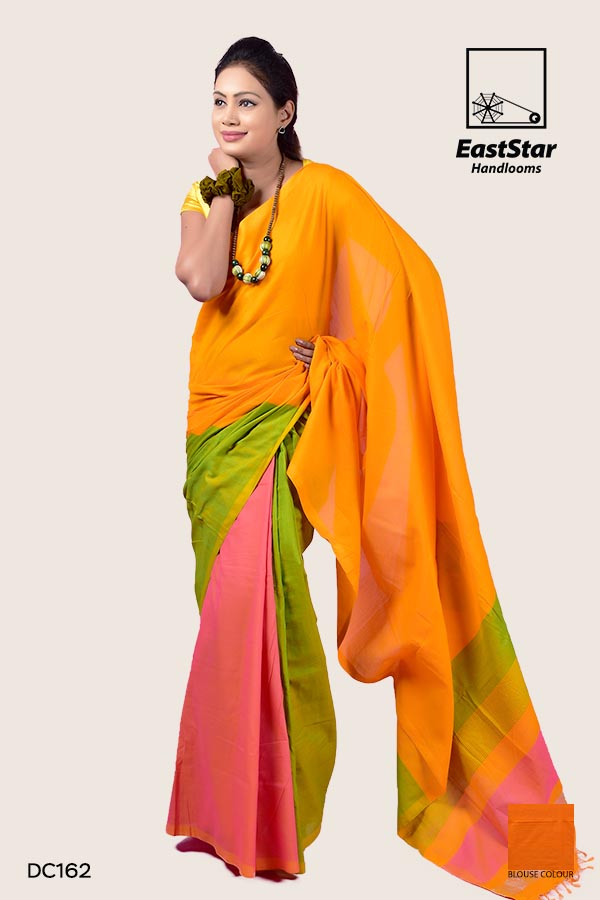 Harley Hibiscus Handloom Cotton Saree DC162 Harley Hibiscus Handloom Cotton Saree DC162