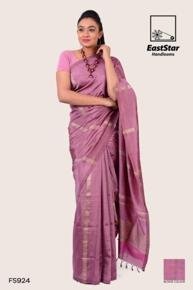 Peach Shadow Handloom Silk Saree FS924