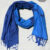 Glossy Blue Cotton Handloom Scarves ESC503