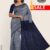 Navy Blue & Silver Silk Saree DS153
