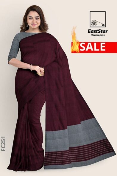 Maroon & Silver Handlooms Cotton Saree FC251 Maroon & Silver Handlooms Cotton Saree FC251