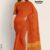 Dark Orange Glossy Cotton Saree G1876
