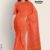 Orange Glossy Cotton Saree G1872
