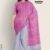 White & Pink Glossy Cotton Saree G1825