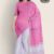 Pink & White Cotton Saree DC607