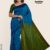 Green & Peacock Blue Silk Saree MS193