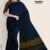 Navy Blue Glossy Cotton Saree G1973