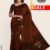 Brown Patch Work Silk Saree DS169