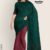 Green & Red Glossy Cotton Saree G1822