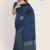 Navy Blue Glossy Cotton Saree G1991