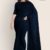 Navy Blue Glossy Cotton Saree G2014