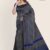 Ash & Royal Blue Handloom Silk Saree JS306