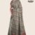 Dark Gray & Red Silk Saree JS314