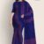 Rose & Royal Blue Glossy Cotton Saree G1996