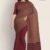 Dark Red Beige Glossy Cotton Saree G2063