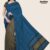 Ivory & Peacock Blue saree Handlooms JS265