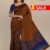 Orange & Royal Blue Handloom Silk Saree DS240