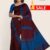 Red & Peacock Blue Handloom Silk Saree DS237