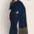 Navy Blue Glossy Cotton Saree G2077
