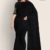 Black Glossy Cotton Saree G2080