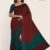 Olive Green & Red Handloom Silk Saree JS410