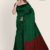 Dark Green & Red Handloom Silk Saree JS411