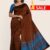 Brown & Blue Handloom Silk Saree DS274
