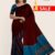 Maroon & Blue Handloom Silk Saree DS283