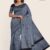 Silver & Black Handlooms Silk Saree JS570