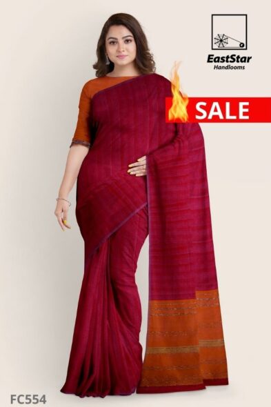 Maroon & Dark Orange Cotton Saree FC554 Maroon & Dark Orange Cotton Saree FC554
