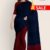 Navy Blue & Red Cotton Saree FC540