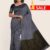 Ash & Black Handloom Silk Saree DS323