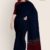 Navy Blue & Red Handlooms Cotton Saree DC954