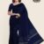 Navy Blue Handlooms Silk Saree JS589