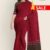 Wine Red Handloom Cotton Saree FC783