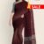 Dark Brown Handloom Cotton Saree FC777