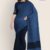 Navy Blue Handlooms Glossy Cotton Saree G2167