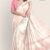 Floral White & Rose Handlooms Silk Saree JS652