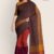 Magenta & Brown Glossy Cotton Saree G2225