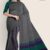 Grey & Cyan Handlooms Cotton Saree DC1198