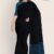 Black & Blue Glossy Cotton Saree G2213