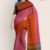Orange & Green Glossy Cotton Saree G2200