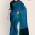 Aqua & Green Glossy Cotton Saree G2195